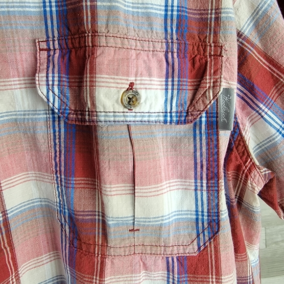 Woolrich Summer Plaid Cotton Button-Up Shirt Men's Size Large - Picture 7 of 16